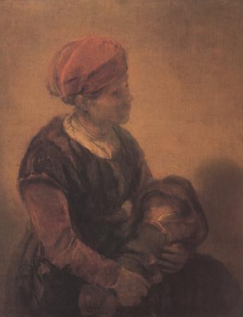 Barent fabritius Woman with a Child in Swaddling Clothes (mk33) oil painting image